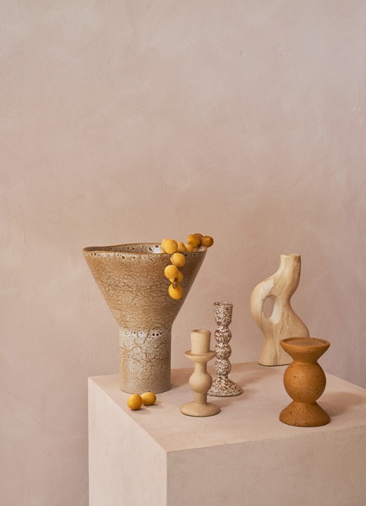 Urban Nature Culture Urban Nature Culture candle holder Sisi A - voorkant 2 oranjebruin