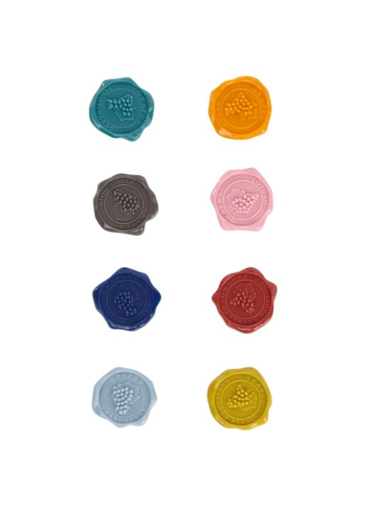Vacu Vin Classic Grapes glasmarkeerders set van 8  - detail multicolor