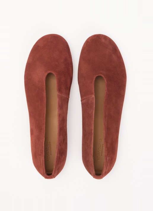 Vagabond Shoemakers Aleya ballerina van geitensuède - detail 4 steenrood