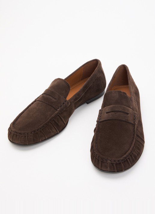 Vagabond Shoemakers Aleya loafer van geitensuède - detail 3 donkerbruin