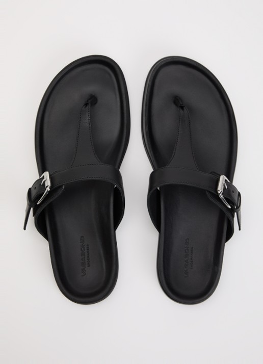 Vagabond Shoemakers Effie slipper van leer - detail 3 zwart