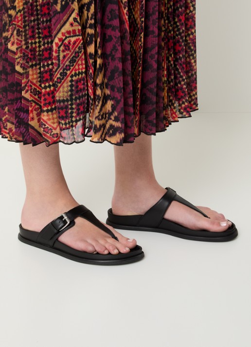 Vagabond Shoemakers Effie slipper van leer - voorkant 6 zwart