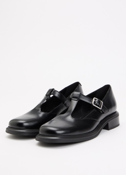 Vagabond Shoemakers Ellis Mary Jane loafer van leer  - detail 4 zwart