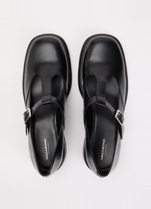 Vagabond Shoemakers Ellis Mary Jane loafer van leer  - detail 5 zwart
