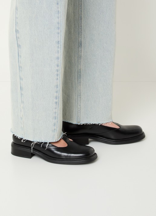 Vagabond Shoemakers Ellis Mary Jane loafer van leer  - voorkant 3 zwart