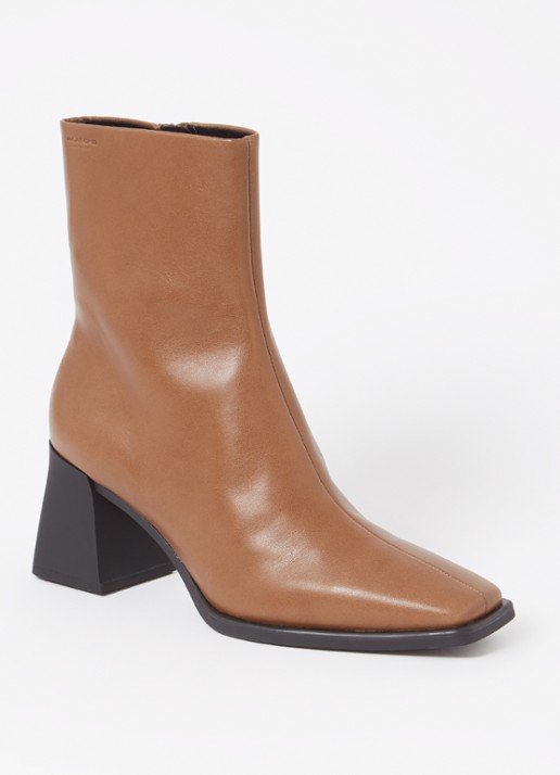 Vagabond Shoemakers Hedda enkellaarsje van leer - voorkant camel