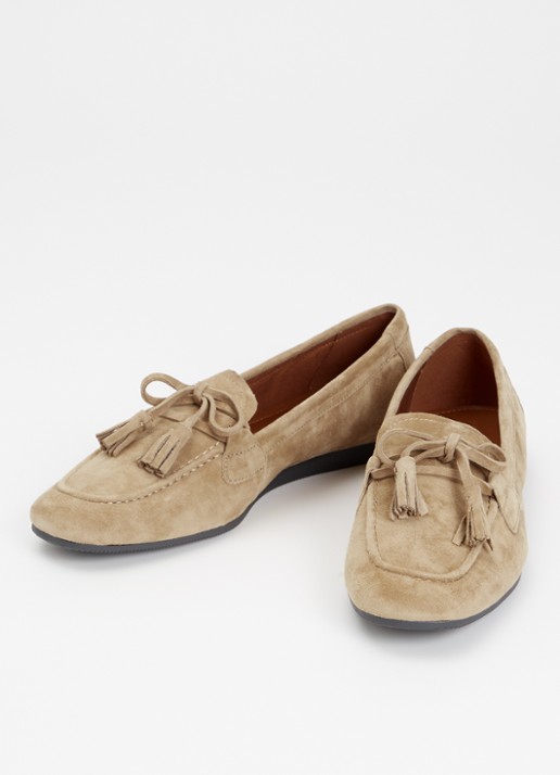 Vagabond Shoemakers Hillary loafer van suède  - detail 2 zand