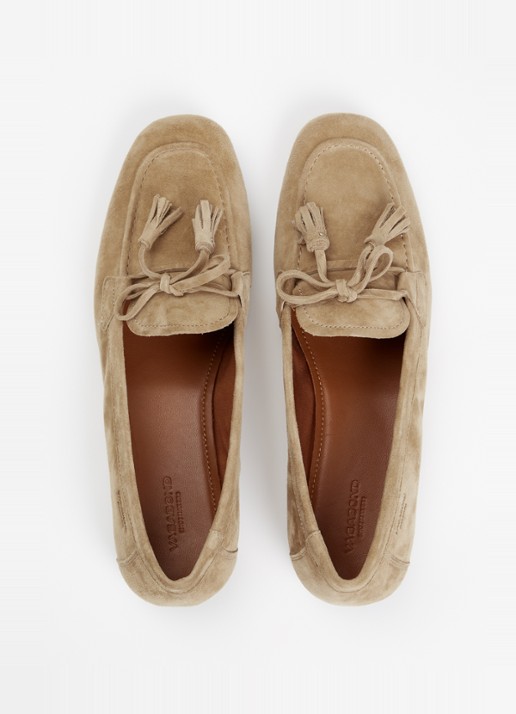 Vagabond Shoemakers Hillary loafer van suède  - detail 3 zand