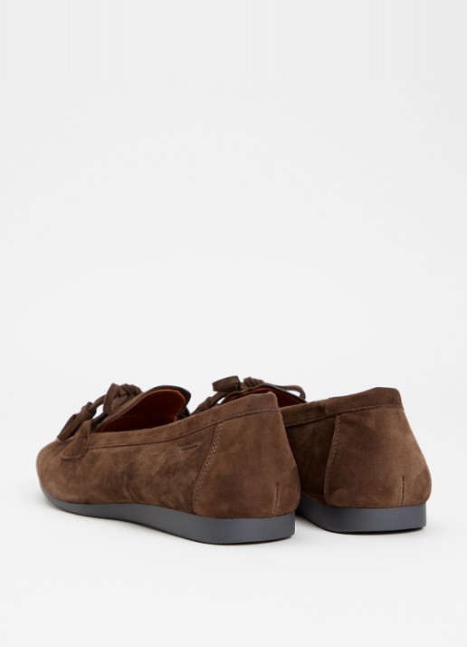 Vagabond Shoemakers Hillary loafer van suède  - achterkant 6 donkerbruin