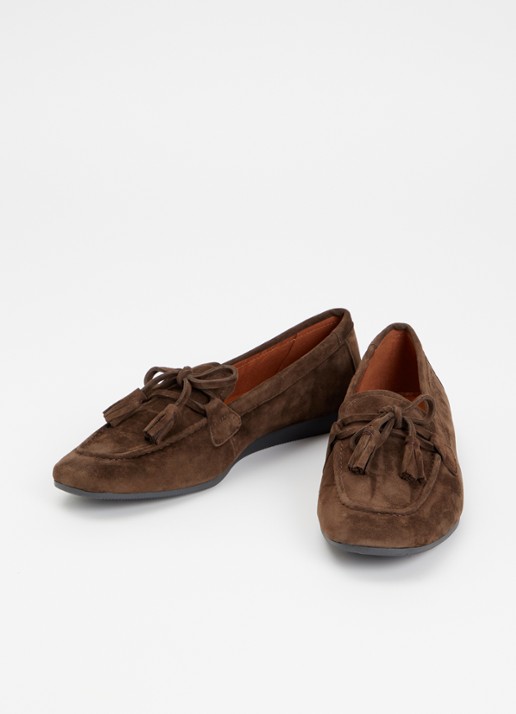 Vagabond Shoemakers Hillary loafer van suède  - detail 3 donkerbruin