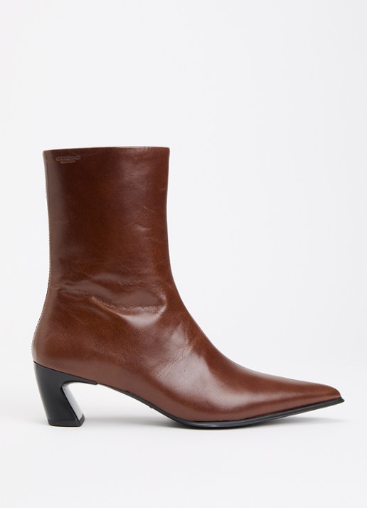 Vagabond Shoemakers Ilona enkellaarsje van leer - voorkant 3 kastanjebruin