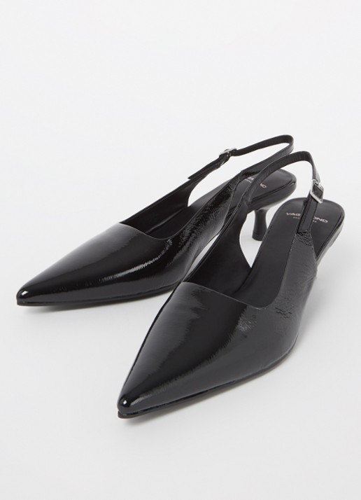 Vagabond Shoemakers Lykke slingback van lakleer - detail zwart