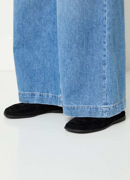 Vagabond Shoemakers Sammie loafer van geitensuède - voorkant 2 zwart
