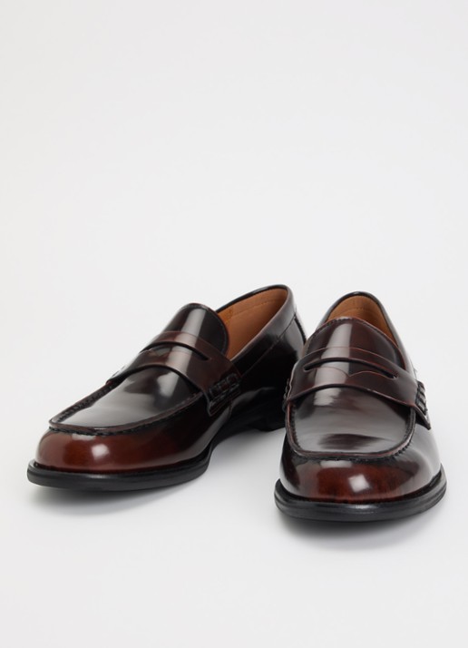 Vagabond Shoemakers Steven loafer van leer met lakfinish - detail bordeauxrood