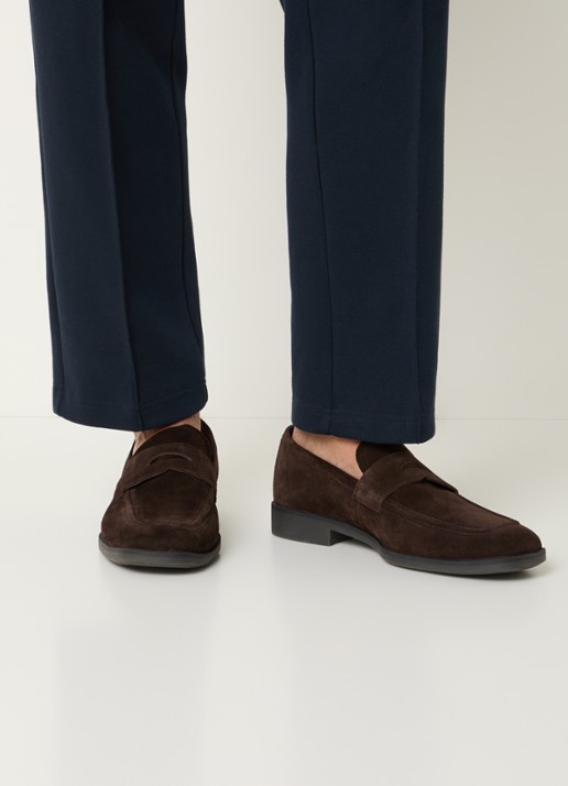 Vagabond Shoemakers Troy loafer van suède - voorkant 3 donkerbruin