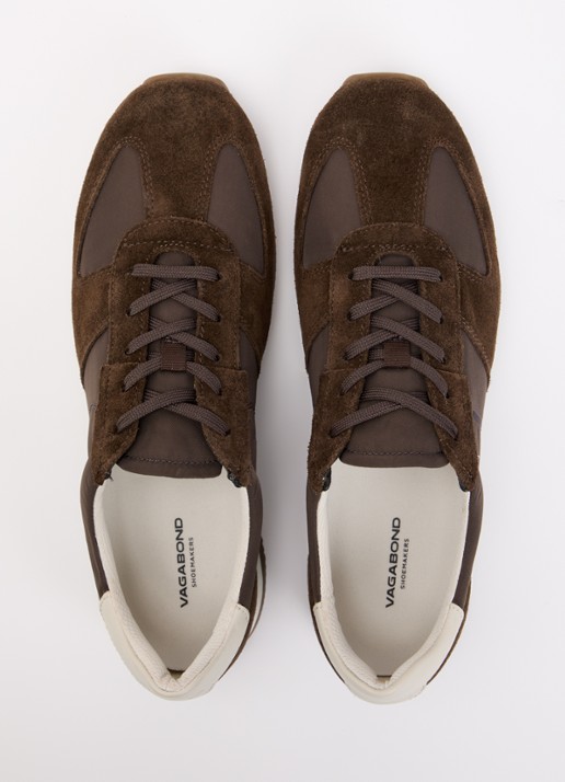 Vagabond Shoemakers Yasmin sneaker met suède details - detail 3 donkerbruin
