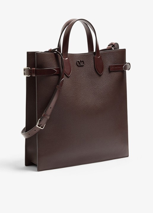 Valentino Garavani Antibes Medium handtas van kalfsleer - detail 3 donkerbruin