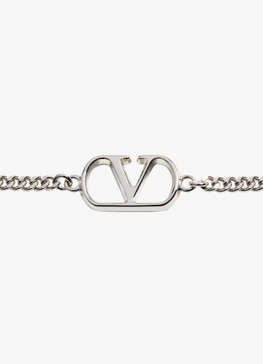 Valentino Garavani Armband met logo - detail zilver