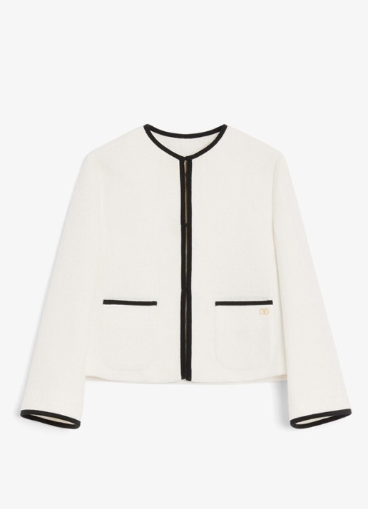 Valentino Garavani Blazer met tweed-look - voorkant 6 wit