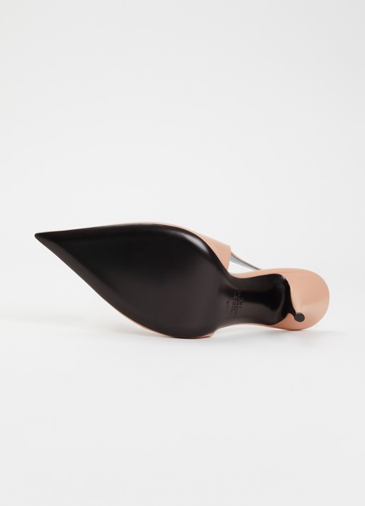 Valentino Garavani Coeur Royal slingback van geitenleer met applicatie - detail 4 lichtroze
