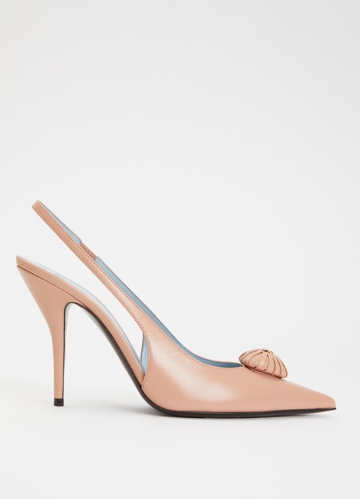 Valentino Garavani Coeur Royal slingback van geitenleer met applicatie