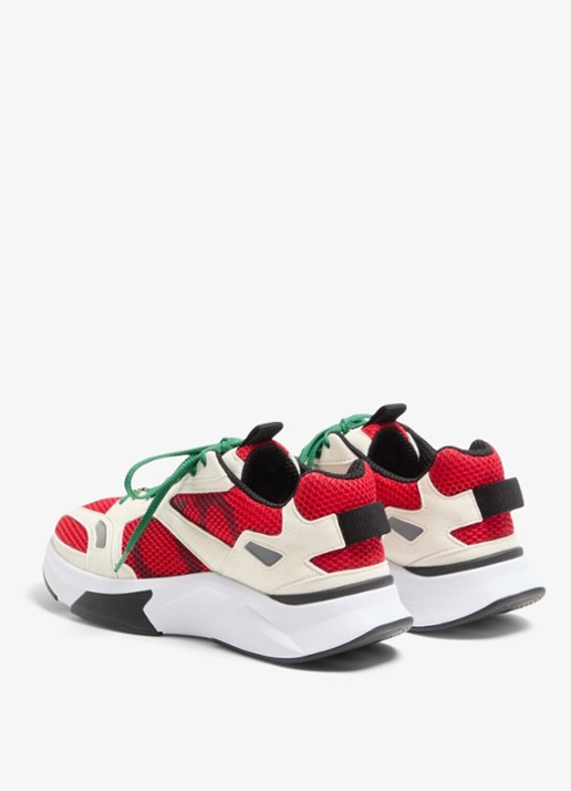 Valentino Garavani Demivee sneaker met suède details - achterkant 8 rood