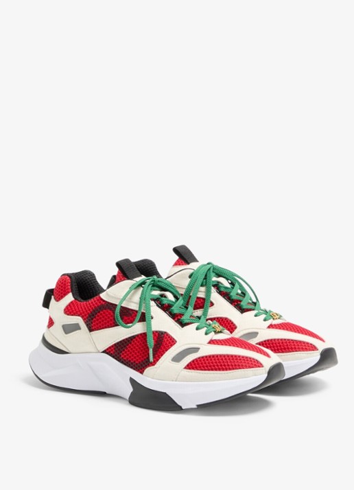 Valentino Garavani Demivee sneaker met suède details - detail rood