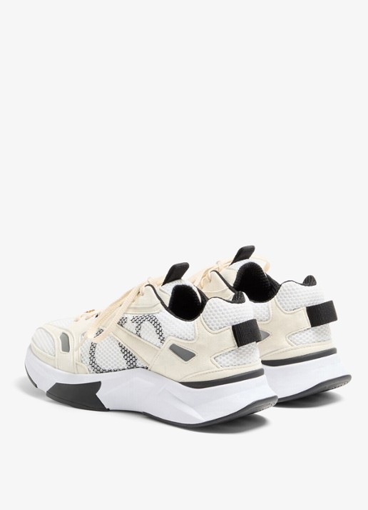 Valentino Garavani Demivee sneaker met suède details - achterkant gebroken wit