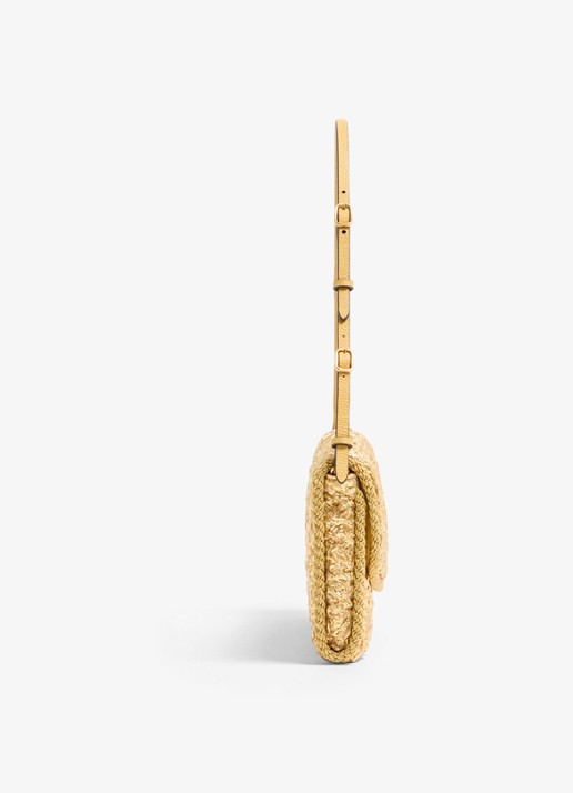 Valentino Garavani DeVain Small schoudertas met jacquard dessin en leren details - detail 4 goud