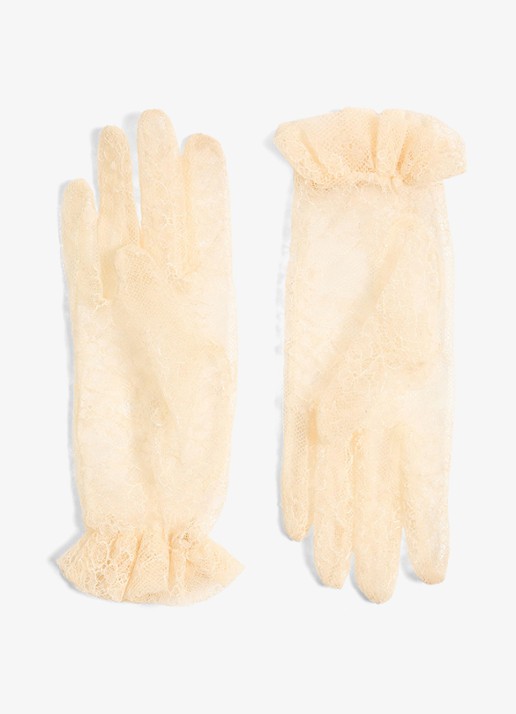 Valentino Garavani Handschoenen van kant - achterkant creme