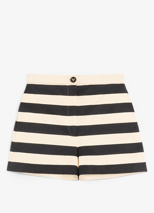 Valentino Garavani High waist straight fit korte broek met streepprint