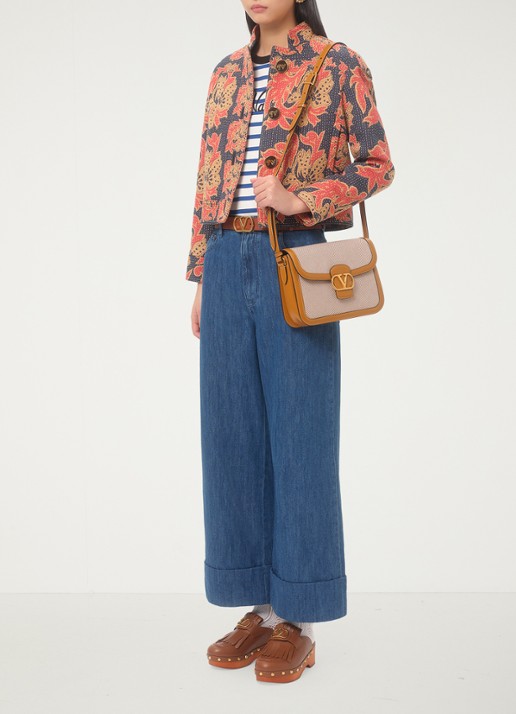 Valentino Garavani High waist wide leg jeans met medium wassing - voorkant 6 indigo