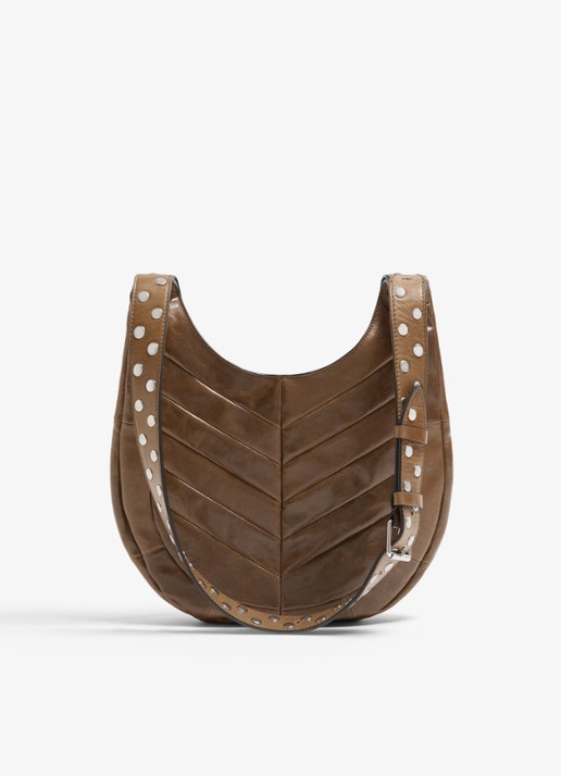 Valentino Garavani Hoboho Small schoudertas van lamsleer - achterkant 3 bruin