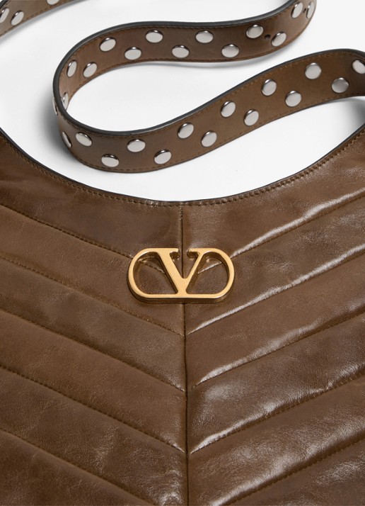 Valentino Garavani Hoboho Small schoudertas van lamsleer - detail 7 bruin