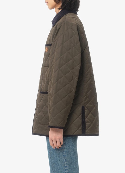 Valentino Garavani Jack met quilt patroon en opgestikte zakken - detail 4 olijfgroen