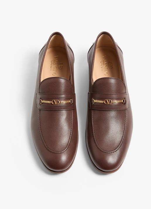 Valentino Garavani Loafer van geitenleer - detail 2 bruin