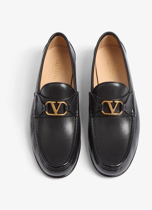 Valentino Garavani Loafer van leer - detail 5 zwart