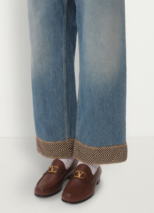 Valentino Garavani Loafer van leer - voorkant 2 bruin