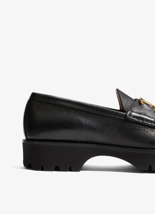 Valentino Garavani Loafer van leer - detail 3 zwart