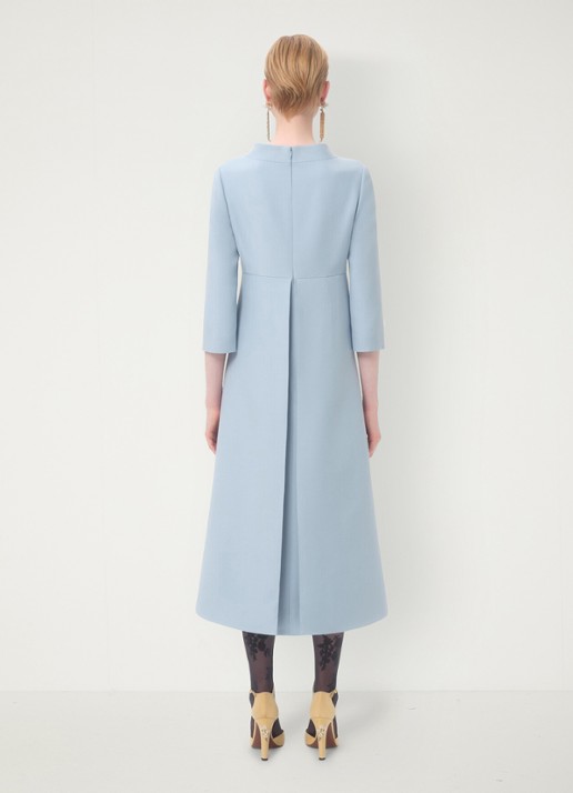 Valentino Garavani Midi jurk in zijdeblend - achterkant lichtblauw