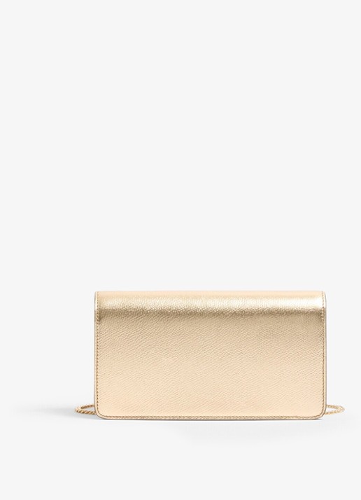 Valentino Garavani Mini crossbodytas van leer met metallic finish - achterkant goud