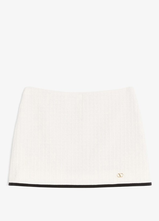Valentino Garavani Minirok met tweed-look - voorkant 5 wit