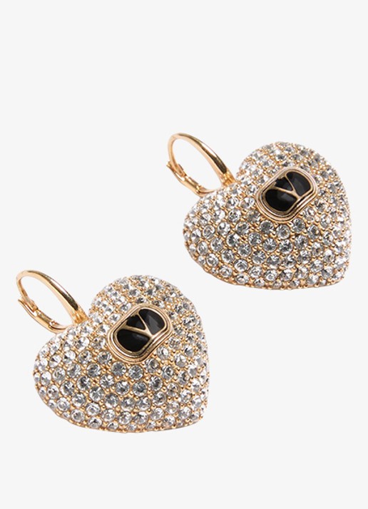 Valentino Garavani Oorhangers met logo - detail goud
