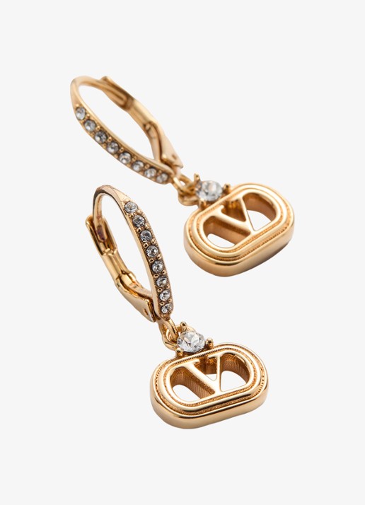 Valentino Garavani Oorhangers met logo - detail 2 goud