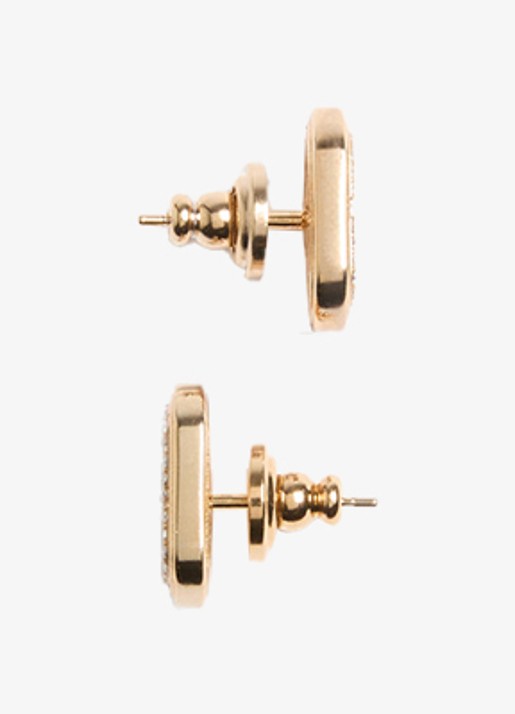 Valentino Garavani Oorknopjes met logo en kristal - detail 2 goud
