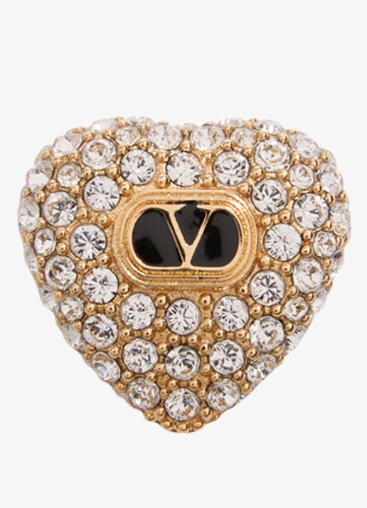 Valentino Garavani Oorstekers met logo en strass - detail goud