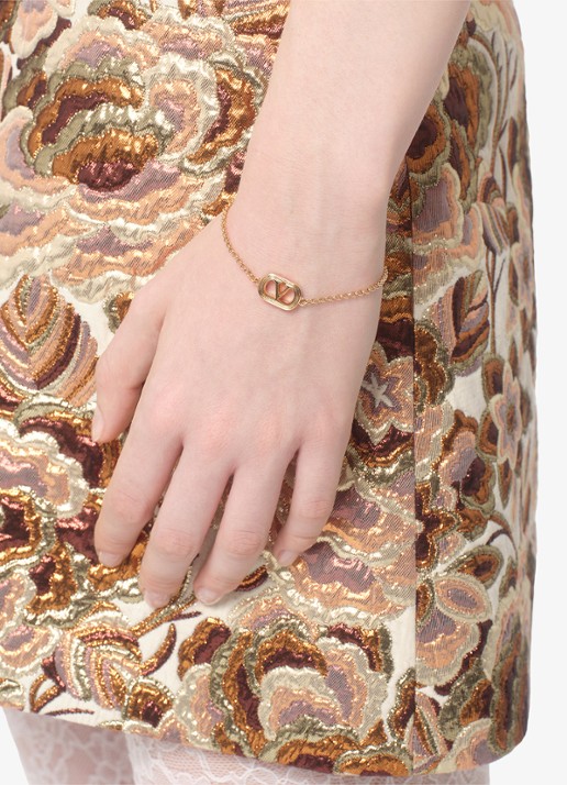 Valentino Garavani Ovalette armband met logo - voorkant 4 goud
