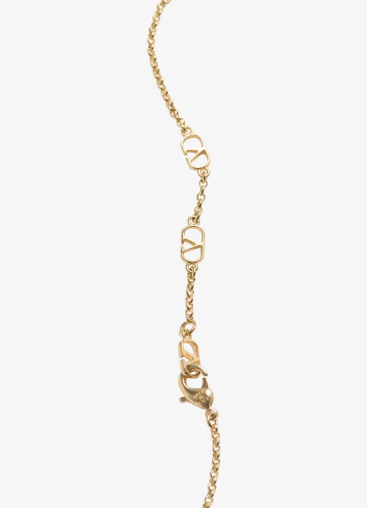 Valentino Garavani Ovalette ketting met logo - detail 2 goud