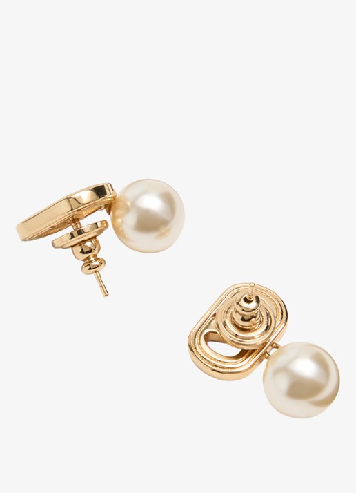 Valentino Garavani Ovalette oorstekers met hanger - detail 3 goud