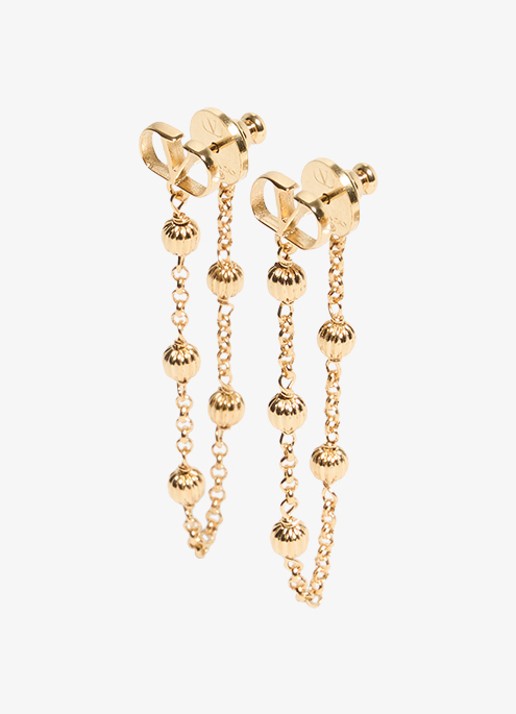 Valentino Garavani Ovalette oorstekers met logo - detail goud